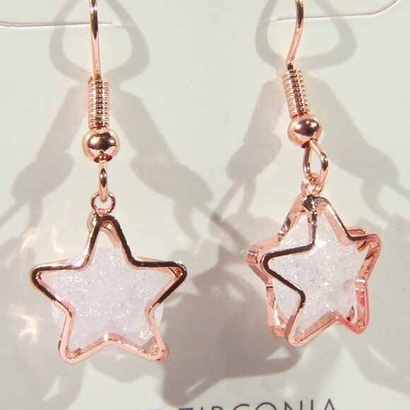 NWOT Francesca's Collections Rose Gold Tone Earrings - Picture 2 of 5